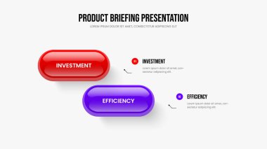 Company Profile Presentation Layout Vector Illustration. Advertising Visualization 2 Option Infographic Slideshow Template. Enterprise Forecast Two Step Diagram Frame Design.