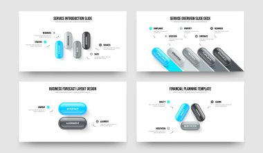 Pazarlama İçgörüsü 4523 Seçenek Slayt Gösterisi Tasarımı. Kurumsal Gözden Geçirme Dört Beş İki Üç Adım Çerçeve Düzenleme Vektör İllüstrasyon Paketi.