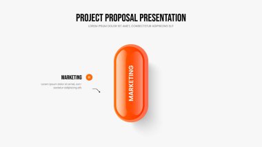 Atılgan Profili Bir Element Bilgi Slayt Gösterisi Düzeni. Finansal Rapor Şablon Vektörü İllüstrasyonu. Kurumsal İcat 1 Seçenek Diyagram Kaydırma Tasarımı.