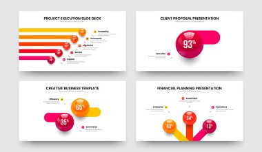 Proje Analizi 5123 Adım Diyagram Slayt Gösterisi Düzeni Paketi. En Düşük Performans Beş Bir İki Üç Element Kaydırma Şablonu Vektör Çizimi.
