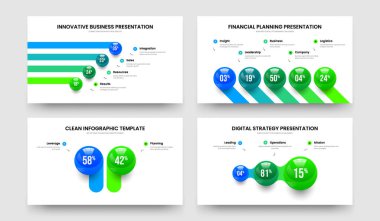 Görsel Profil 4523 Seçenek Diyagramı Slayt Düzeni Paketi. Sayısal Fırlatma Dört Beş İki Üç Element Çerçeve Tasarım Vektör İllüstrasyon Koleksiyonu.