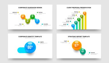 Şirket Profili Dört Beş Bir İki Adım Bilgi Slayt Şablonu Vektör Resimleri Paketi. En Düşük İnceleme 4512 Seçenek Grafik Sunum Düzeni.