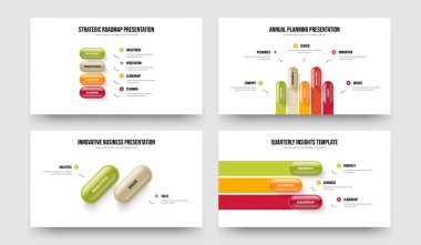 Servis Çözümü 4523 Element Bilgi Şablonu Ayarlandı. Satış Raporu 4-5-2-3 Adım Diyagram Sunum Tasarım Vektörü Çizim Paketi.