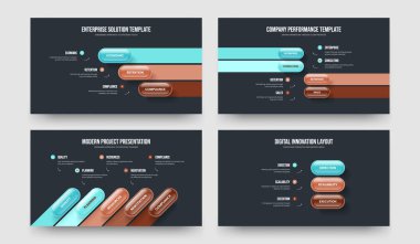 Görsel Görünüm Üç Dört Beş Seçenek Diyagram Slayt Gösterisi Tasarım Vektörü Çizim Paketi. Yaratıcı Teklif 345 Element Bilgisel Sunum Düzeni.
