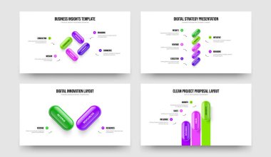Tanıtım 4-5-2-3 Element Infographic Frame Design Vector Illustration Set. Profesyonel Büyüme 4523 Seçenek Kaydırma Şablonu Paketi.