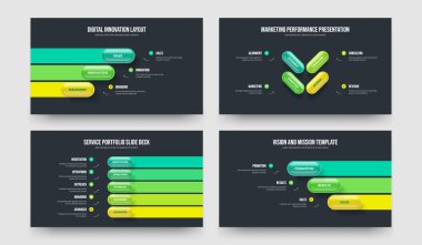 Danışmanlık Gösterisi 345 Seçenek Diyagramı Sunum Şablonu Ayarlandı. Pazarlama Büyümesi Üç Dört Beş Adım Bilgi Çerçeve Düzeni Vektör Çizim Paketi.