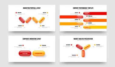 Piyasa Stratejisi 4523 Adım Diyagram Slayt Gösterisi Tasarım Paketi. Satışlar Genel Bakış Dört Beş İki Üç Element Bilgi Şablonu Vektör İllüstrasyon Kümesi.