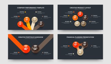İş Brifingi Dört Beş İki Üç Adım Sunum Şablonu Vektör Resimleri Koleksiyonu. Yaratıcı Hava Durumu 4523 Seçenek Çerçeve Düzeni Paketi.