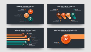 Dijital İçgörü 3451 Seçenek Kaydırma Şablonu Paketi. Kurumsal Teklif 3-4-5-1-Basamaklı Infographic Frame Design Vector Illustration Set.