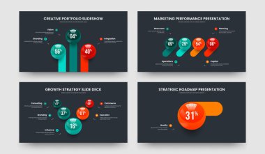 Satış Tahmini 3451 Seçenek Slayt Gösterisi Şablon Vektör Resimleri Koleksiyonu. Reklam Çözümü 345Element Diyagramı Sunum Düzeni Ayarları.