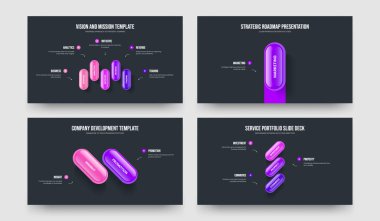 İş Brifingi Beş Bir İki Üç Basamaklı Diyagram Çerçeve Tasarım Vektör Resimleri Koleksiyonu. Girişim Önerisi 5123 Element Bilgi Slayt Gösterisi Düzeni Paketi.