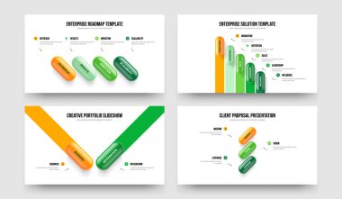 Servis Brifingi Dört Beş İki Üç Basamaklı Diyagram Şablon Vektör Resimleri Paketi. Girişim Çözümü 4523 Seçenek Bilgisel Slayt Düzeni Koleksiyonu.