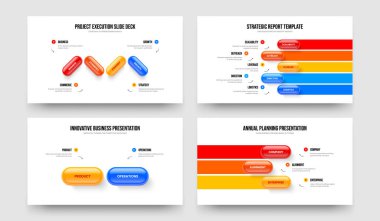 Piyasa Raporu 4-5-2-3 Element Diyagram Kaydırma Planı Vektör Resimleri Koleksiyonu. Yaratıcı Analiz 4523 Seçenek Bilgisel Çerçeve Tasarımı Paketi.