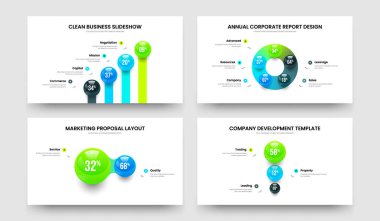 Pazar Sezgisi 4523 Adım Grafik Kaydırağı Tasarım Paketi. İş Gösterisi 4-5-2-3 Element Çizelgesi Sunum Şablonu Vektör Çizimi.