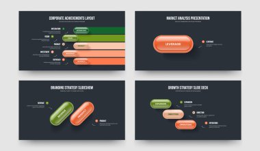 Finansal Kampanya Beş Bir İki Üç Adım Bilgi Kaydırma Şablonu Vektör Resimleri Koleksiyonu. Tanıtım 5123 Seçenek Diyagramı Slayt Gösterisi Tasarım Paketi.