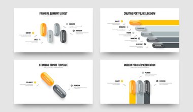 Şirket Hava Durumu Dört Beş İki Üç Seçenek Diyagramı Sunum Düzeni Vektör İllüstrasyon Kümesi. Satış Teklifi 4523 Element Bilgi Çerçeve Şablonu Koleksiyonu.