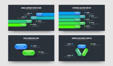 Kurumsal İnceleme 4523 Seçenek Slayt Gösterisi Tasarım Paketi. Finansal Gelişim Dört Beş İki Üç Adım Diyagram Kaydırma Şablonu Vektör İllüstrasyonu Ayarları.