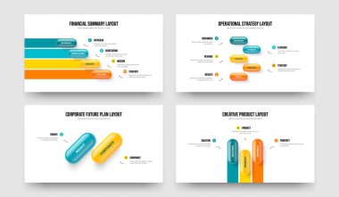 Pazarlama Hava Durumu 4523 Element Diyagramı Slayt Gösterisi Tasarım Seti. Danışmanlık Planlama 4-5-2-3 Adım Bilgi Kaydırma Şablonu Vektör Resimleri Paketi.