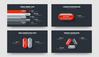Modern Genel Bakış Beş Bir İki Üç Element Bilgi Slayt Gösterisi Tasarım Vektörü İllüstrasyon Paketi. Görsel Görselleştirme 5123 Seçenek Diyagramı Sunum Düzeni Koleksiyonu.
