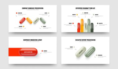 Finansal Fırlatma 4512 Seçenek Diyagramı Sunum Düzeni Koleksiyonu. Yatırımcı Brifingi Dört Beş Bir İki Adım Bilgi Kaydırma Şablonu Çizimi.