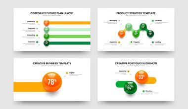 Görsel Performans Dört Beş Bir İki Adım Bilgi Sunum Düzeni Vektör İllüstrasyon Kümesi. Şirket Stratejisi 4512 Seçenek Şablon Koleksiyonu.