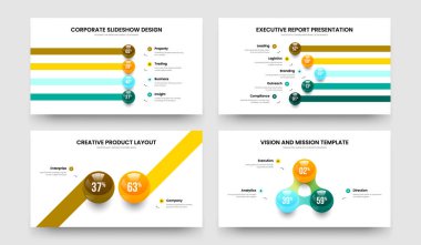 Temiz Planlama 4-5-2-3 Adım Kaydırma Planı Vektör Çizimi Seti. Şirket Hava Durumu 4523 Element Diyagramı Sunum Tasarımı Koleksiyonu.