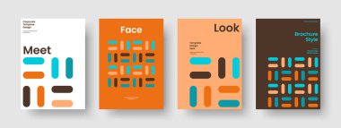 Geometrik Rapor Düzeni. Modern Broşür Şablonu. Yaratıcı İş Sunumu Tasarımı. Pankart. Poster. Kitap kapağı. Geçmişi. El ilanı. Katalog. Broşür. Portföy. Not defteri. Marka Kimliği