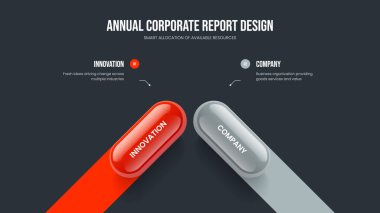 Piyasa Fırlatma 2 Seçenek Diyagramı Sunum Tasarımı. Mali Slayt Şablonu Vektör İllüstrasyonu. Satış Planlama İki Adım Bilgisel Çerçeve Düzeni.