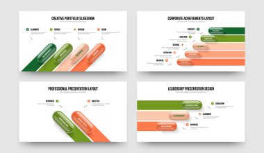 Profesyonel Gelişim Dört Beş İki Üç Seçenek Kaydırak Tasarım Vektörü Çizimi. Görsel Tahmin 4523 Adım Bilgisel Çerçeve Düzeni Koleksiyonu.