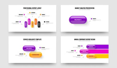Profesyonel Plan 5123 Element Diyagram Slayt Gösterisi Tasarım Koleksiyonu. Reklam Tanıtımı Beş Bir İki Üç Basamaklı Bilgi Çerçeve Şablonu Vektör İllüstrasyon Ayarları.