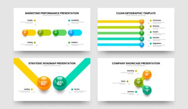 Eğitim İnovasyonu 4523 Seçenek Çizelgesi Slayt Şablonu Paketi. Tıbbi Rapor Dört Beş İki Üç Adım Grafik Tasarım Vektörü Çizimi.