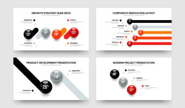 Finansal İcat Dört Beş İki Üç Element Çizelgesi Sunum Düzeni Vektör İllüstrasyon Koleksiyonu. Modern Çözüm 4523 Seçenek Grafik Kaydırma Şablonu Paketi.