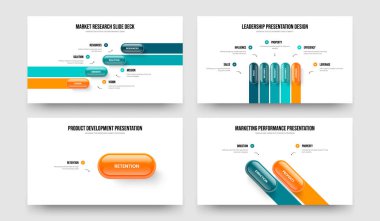Finansal Gösteri Dört Beş Bir İki Seçenek Bilgi Sunumu Vektör İllüzyon Koleksiyonu. Modern Performans 4512 Element Diyagramı Slayt Şablonu Ayarları.