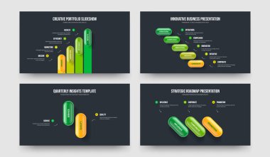 Dijital Showcase 4-5-2-3 Seçenek Slayt Gösterisi Slayt Düzeni Vektör Resimleri Koleksiyonu. Girişim Giriş 4523 Element Diyagramı Çerçeve Tasarımı Ayarları.