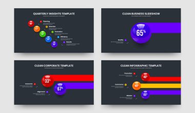Pazarlama Raporu Beş Bir İki Üç Element Grafik Slayt Gösterisi Tasarım Vektör Resimleri Koleksiyonu. İş Portföyü 5123 Seçenek Grafik Şablonu Ayarla.