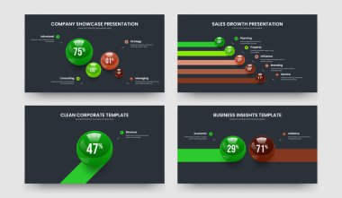 Dijital Plan 4-5-1-2 Element Grafik Kaydırağı Tasarım Vektör Resimleri Koleksiyonu. Eğitim Görselleştirme 4512 Seçenek Çizelgesi Şablonu Ayarla.