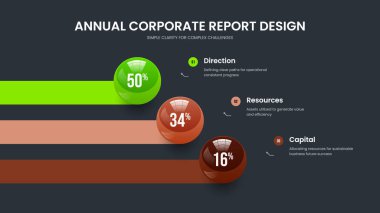 Eğitimsel Görselleştirme 3 Seçenek Grafik Çerçeve Düzeni. Ürün Profili Slayt Tasarım Vektörü İllüstrasyonu. Reklam Kampanyası Üç Adım Diyagram Sunum Şablonu.