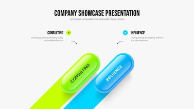 Profesyonel Performans 2 Element Infographic Sunum Düzeni. Enterprise Insight Frame Tasarım Vektörü İllüstrasyonu. Yaratıcı Fırlatma İki Adım Diyagramı Kaydırma Şablonu.