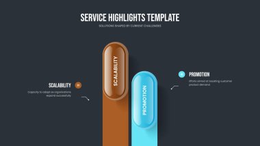 Profesyonel Plan 2 Seçenek Slayt Gösterisi Düzeni. Pazarlama Genel Bakış Çerçeve Tasarımı Vektör İllüstrasyonu. Satış Portföyü İki Element Bilgi Kaydırma Şablonu.