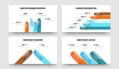 Profesyonel Strateji 4523 Adım Diyagram Slayt Gösterisi Düzenleme Seti. Yatırımcı Gözden Geçirme Dört Beş İki Üç Seçenek Bilgisel Çerçeve Şablonu Vektör İllüstrasyon Paketi.