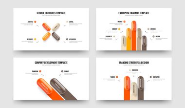 Ürün Brifingi Dört Beş İki Üç Adım Bilgi Kaydırma Düzeni Vektör İllüstrasyon Koleksiyonu. İş Önerisi 4523 Seçenek Diyagramı Sunum Tasarım Paketi.
