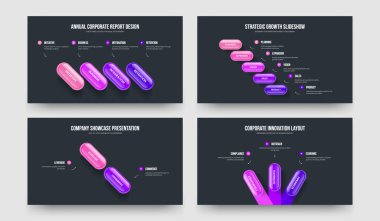 Dijital Rapor 4523 Element Bilgi Kaydırma Şablonu Ayarlandı. Pazarlama İcatları 4-5-2-3 Seçenek Diyagramı Çerçeve Düzeni Vektör Resimleri Koleksiyonu.