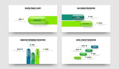 Modern Fırlatma 12-3-4 Adım Diyagram Sunum Düzeni Koleksiyonu. Satış Planlama 1, 2, 3, 4, Element Bilgi Çerçeve Tasarım Vektör İllüstrasyonu.