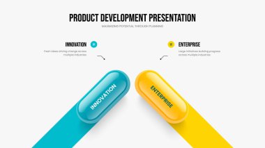 Dijital Performans İki Adım Bilgisel Çerçeve Düzeni. İş Geliştirme 2 Element Diyagramı Slayt Gösterisi Tasarımı. Proje Stratejisi Kaydırma Şablonu Gösterimi.