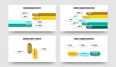 Şirket Gözden Geçirmesi Dört Beş İki Üç Basamaklı Bilgi Şablonu Vektör Çizim Koleksiyonu. Pazar Büyümesi 4523 Seçenek Diyagramı Slayt Gösterisi Düzeni Paketi.
