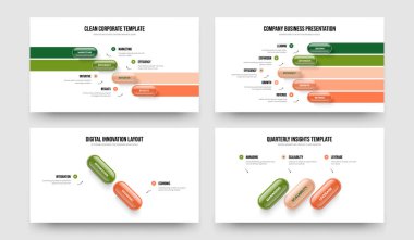 Atılgan Görselleştirme 4-5-2-3 Element Diyagram Slayt Gösterisi Tasarım Vektörü Çizim Paketi. Şirket Fırlatma 4523 Adım Bilgi Kaydırma Şablonu Ayarla.