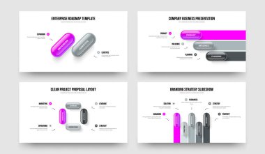 Finansal Teklif İki Üç Dört Beş Adım Slayt Gösterisi Tasarım Vektörü İllüstrasyon Seti. Profesyonel İçgörü 2345 Element Diyagramı Sunum Şablonu Paketi.