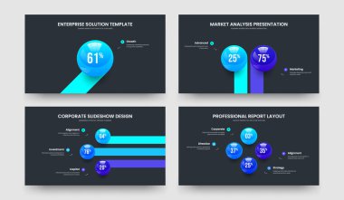 Servis Önerisi 1234 Adım Infographic Slayt Tasarımı Ayarlandı. Dijital Planlama 1-2-3-4 Element Grafik Çerçeve Düzenleme Vektör Çizim Koleksiyonu.