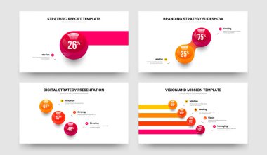 Ürün Raporu 1234 Element Grafik Şablonu Koleksiyonu. Kurumsal Strateji Bir İki Üç Dört Adım Bilgi Sunumu Vektör İllüstrasyon Paketi.