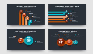 Profesyonel İcat Dört Beş İki Üç Element Grafik Kaydırağı Tasarım Vektörü Çizim Paketi. Görselleştirme Danışmanlık 4523 Adım Bilgisel Slayt Gösterisi Düzenleme.